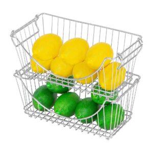 Canastas apilables ProMart cromadas juego de 2 unidades_1