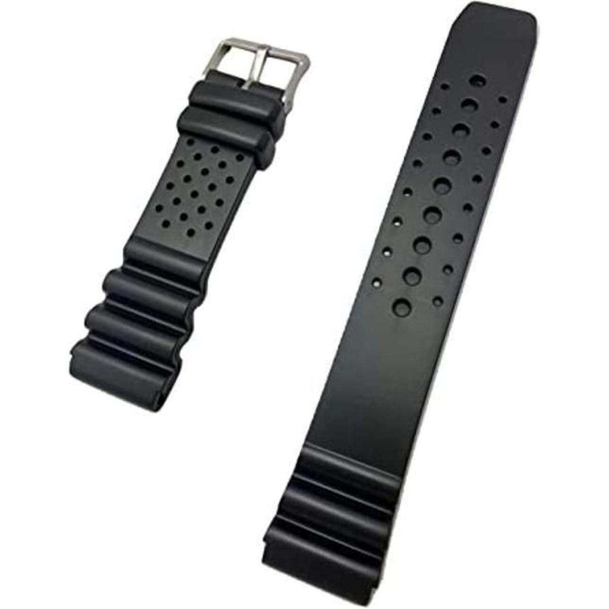 Correa de reloj de material de PVC de goma negra de 0.866