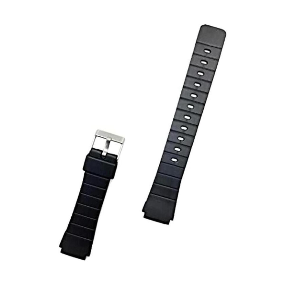 Correa de reloj de goma negra de 0.630 in cómoda y