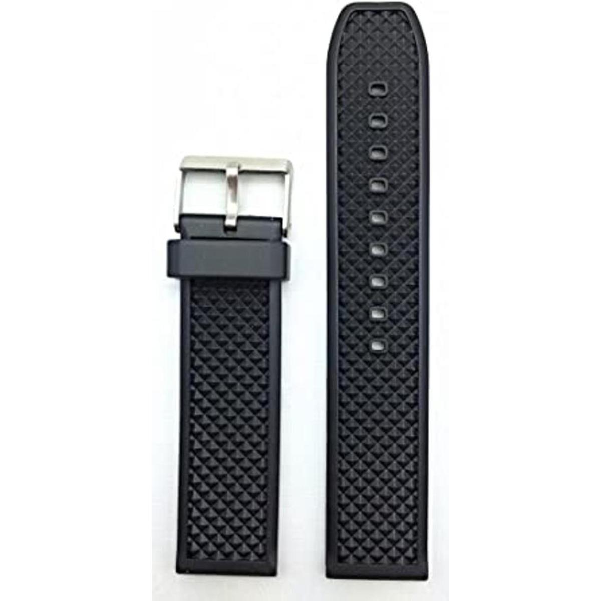 Correa de reloj de goma negra de 0.945 in de material de