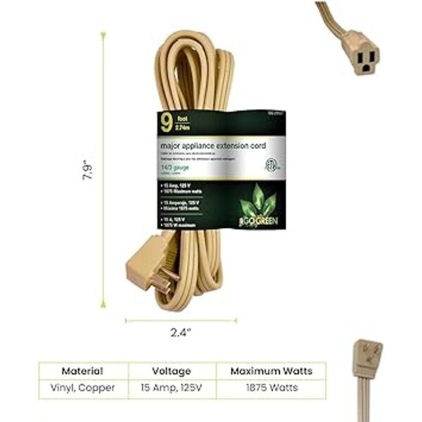 GoGreen Power GG25609 Cable de electrodoméstico SPT de