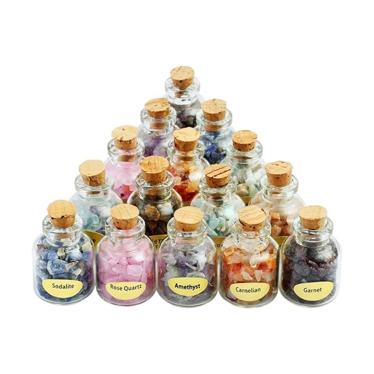 Sunyik 9 Juego de minibotellas con gemas para curación