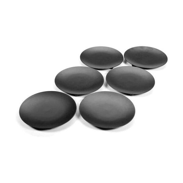 Hosley Juego de 6 portavelas de hierro negro de 4.3 in de