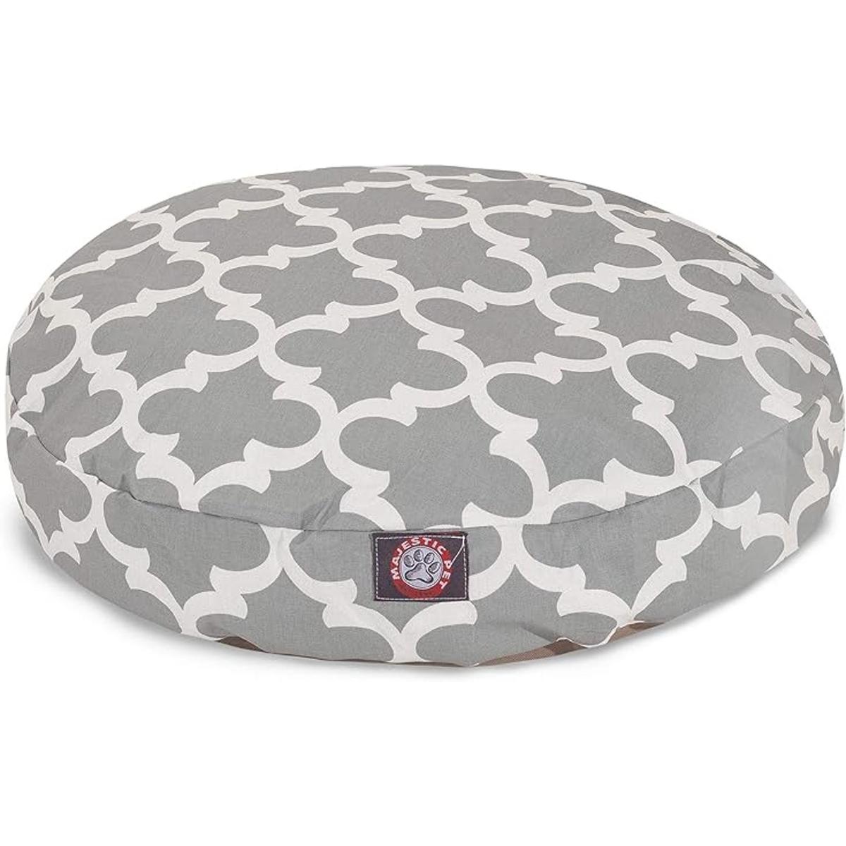Majestic Pet enrejado almohada redonda cama para mascotas