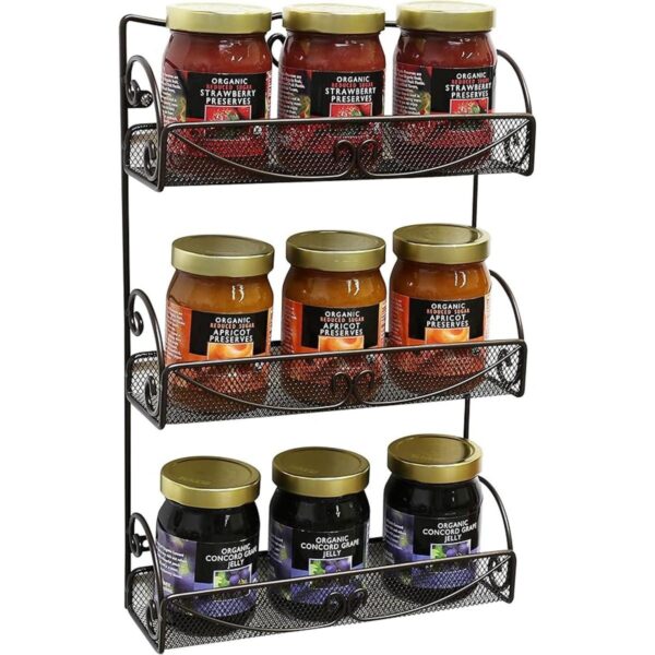 DecoBros Especiero de pared de 3 niveles color bronce_4