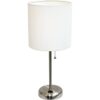 Limelights LT2024WHT Lámpara de mesa de tela y toma de_1