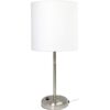 Limelights LT2024WHT Lámpara de mesa de tela y toma de_5