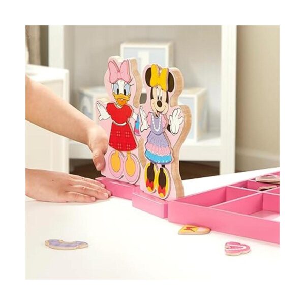 Juego de muñecas de madera con vestidos magnéticos para_5