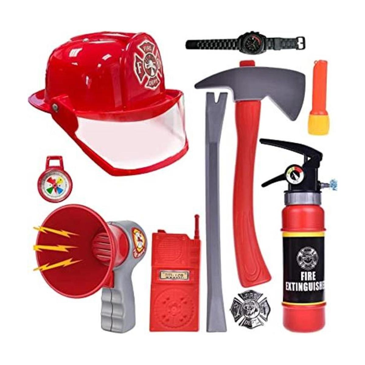Disfraz de bombero con 10 piezas juego de roles set para