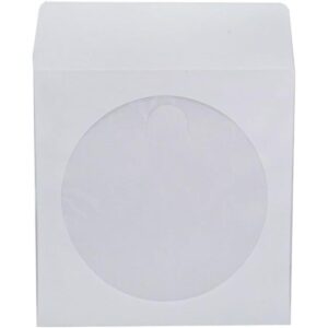 Maxtek 1000 unidades de papel blanco CD DVD fundas de_1