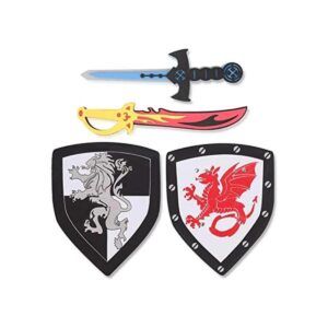 Juego combinado de 4 piezas de espada y escudo de doble_1