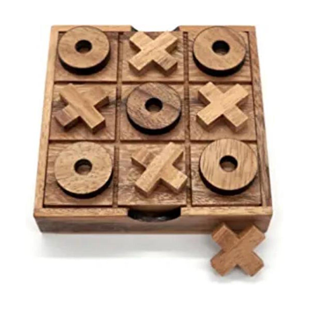 BSIRI Tic Tac Toe Mesa de juego de mesa de madera para