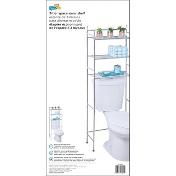HoneyCanDo BTH05079 Estante de baño de metal de 3_5