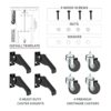 Powertec 17000 Set de ruedas para mesa de trabajo 4
