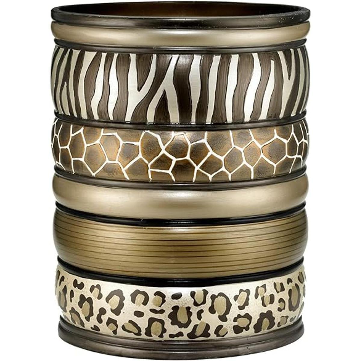Popular Bath Safari Stripes cesta de residuos chocolate