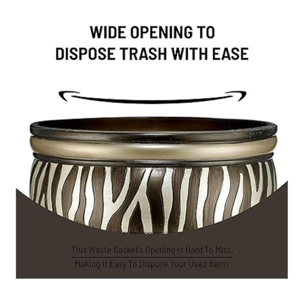 Popular Bath Safari Stripes cesta de residuos chocolate_3