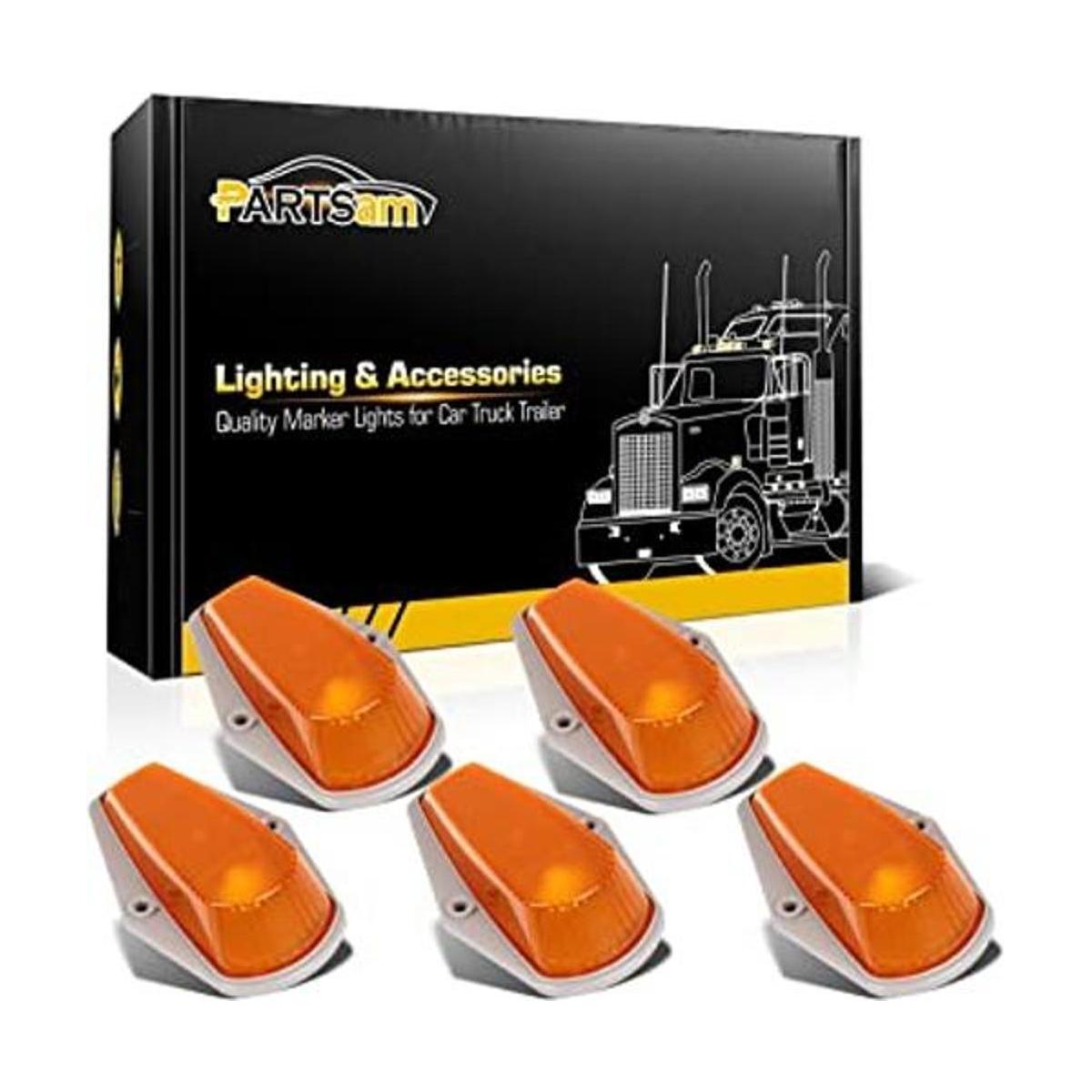 Partsam 5 fundas de luz de marcador de cabina ámbar de