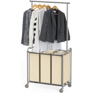 DecoBros Carrito clasificador de lavandería de 3 bolsas_1