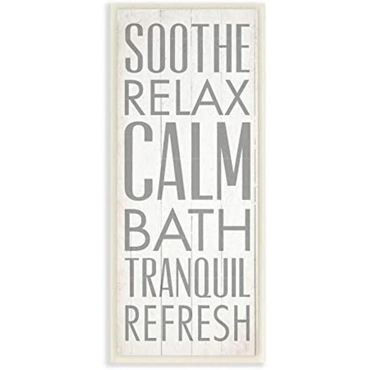 Stupell Home Décor Soothe Calm Relax Placa de pared para