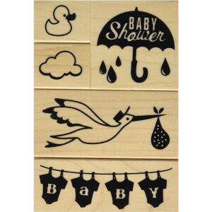 Inkadinkado Baby Shower Mounted Juego de sellos 3.25 by_1