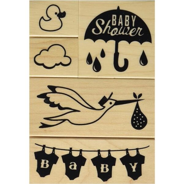 Inkadinkado Baby Shower Mounted Juego de sellos 3.25 by_1
