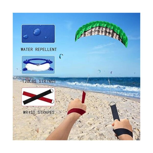 Cometa doble línea para playa 8.2 pies azul rojo verde_4