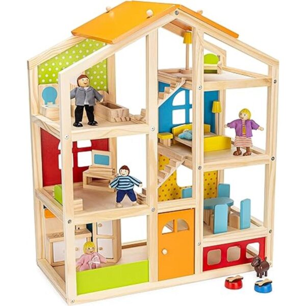 Pidoko Kids Skylar Casa de muñecas con 20 muebles 5_1