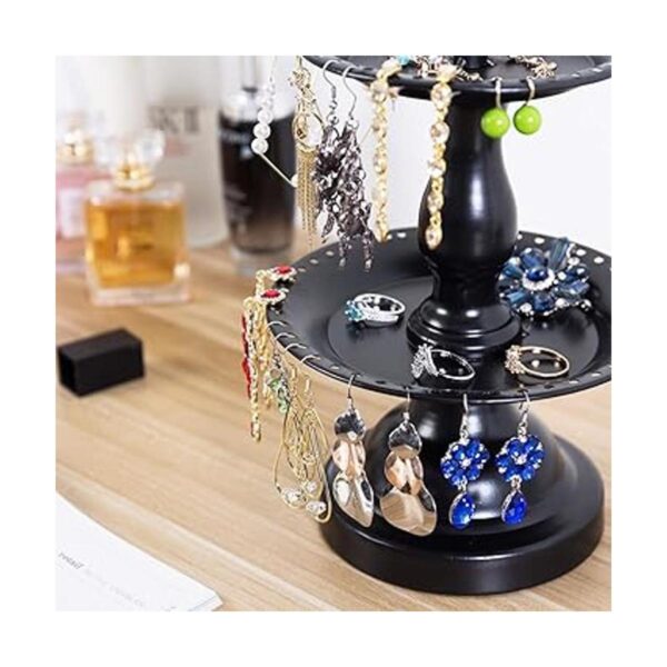 MyGift Soporte organizador de joyas de metal negro de 2_3