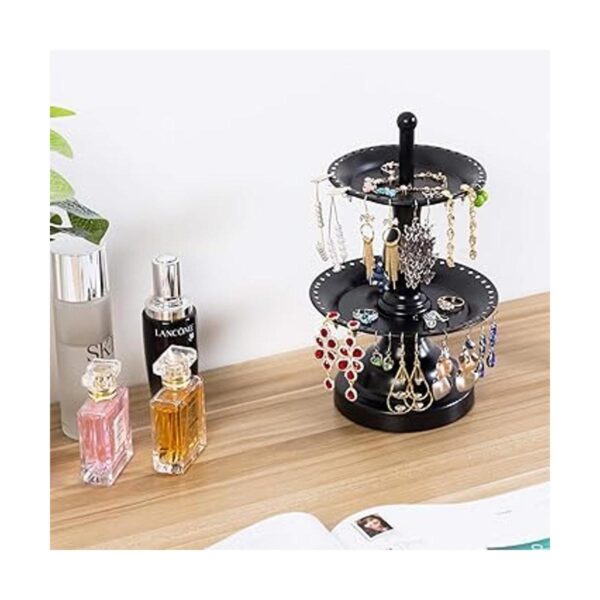 MyGift Soporte organizador de joyas de metal negro de 2_4