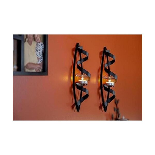 Lilys Home Tealight Candle Wall Sconces Spiral Iron_2