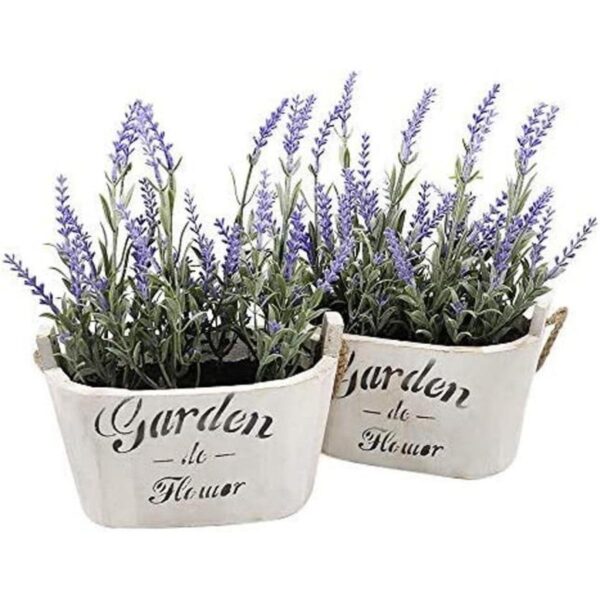 Set de 2 macetas con planta de lavanda de plástico para_1
