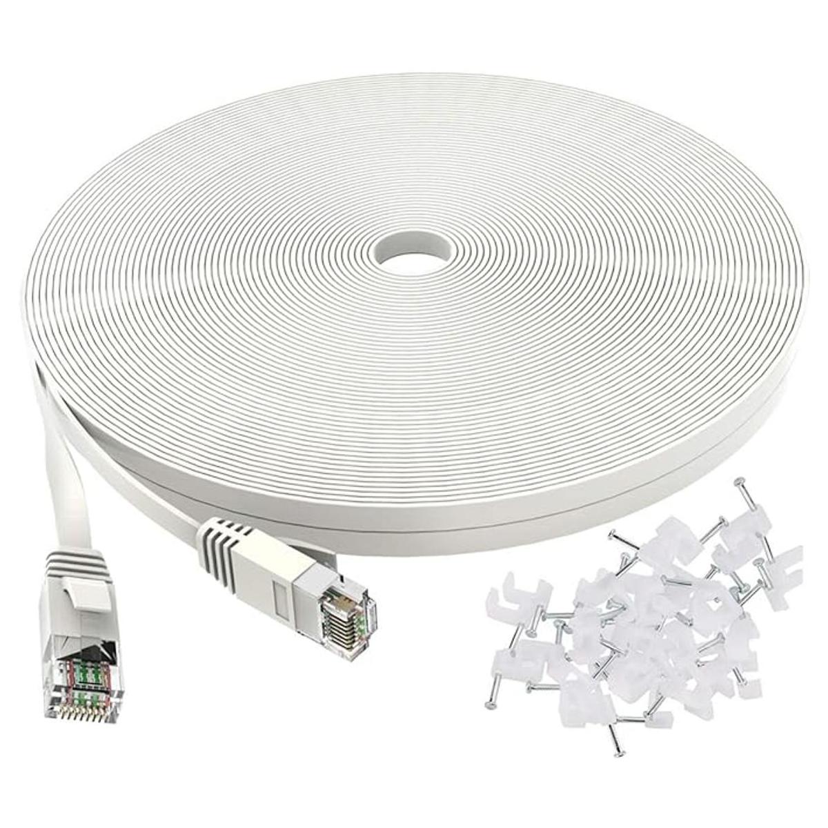 Cable de conexión de red LAN y Ethernet plano categoría 6