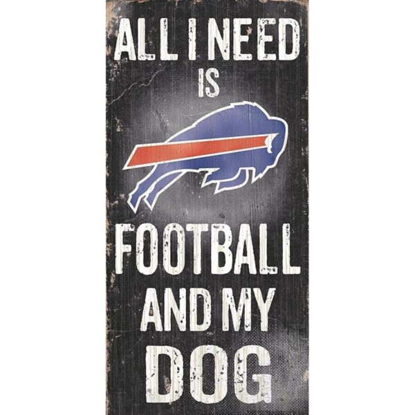 Letrero de madera NFL fútbol americano y perro_1