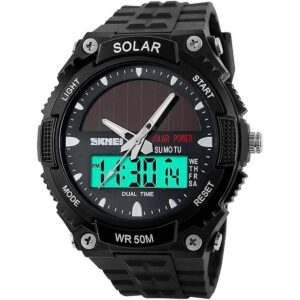Fanmis Reloj de pulsera de cuarzo casual con energía solar_1