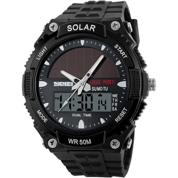 Fanmis Reloj de pulsera de cuarzo casual con energía solar_3
