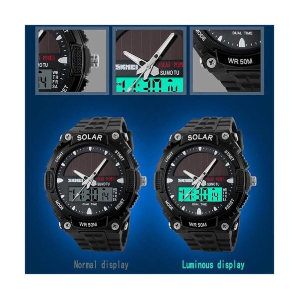 Fanmis Reloj de pulsera de cuarzo casual con energía solar_4