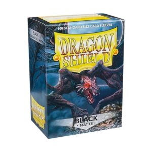 Escudo de dragón negro mate 100 cartas mangas protectoras._1