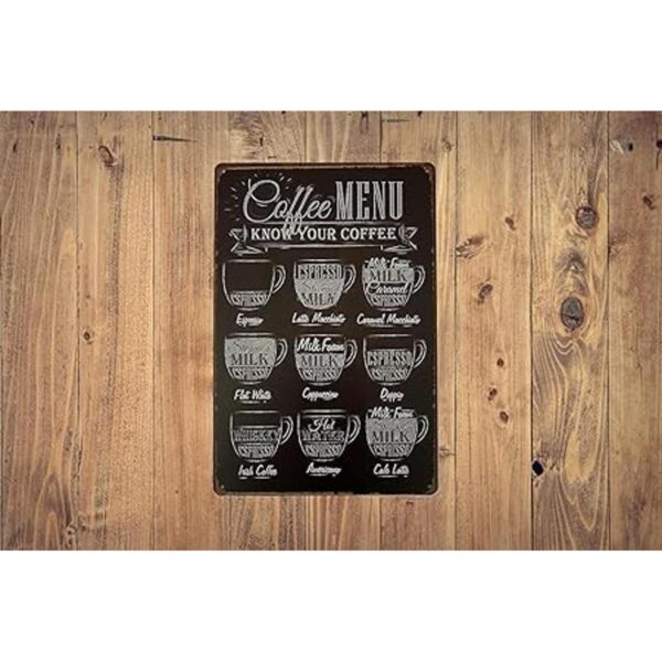 ERLOOD Cartel para bar Coffee Menu Know Your Coffee_5
