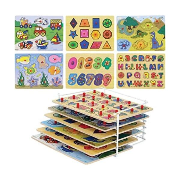 ETNA Madera Puzzles con alambre rack Organizador_1