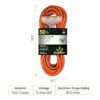GoGreen Power GG15150 Cable de extensión SJTW de 3 tomas