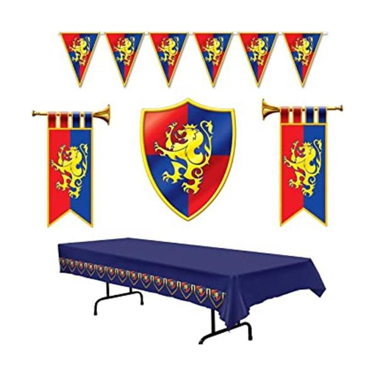 Múltiples decoraciones medievales para fiestas Cartón