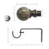 Beme International barral para cortinas con bola de mármol_5
