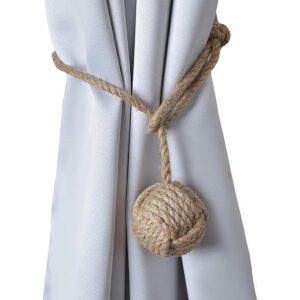 RII Hermosos alzapaños para cortinas cuerda de yute_1
