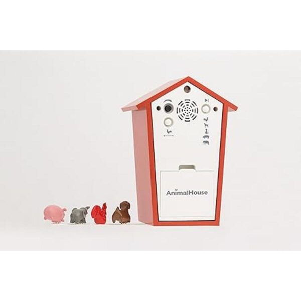 KOOKOO AnimalHouse rojo pequeño reloj de cuco con 5_2