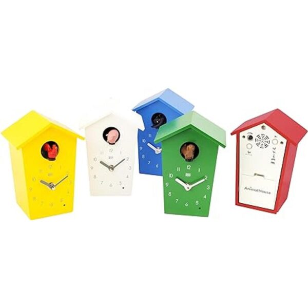 KOOKOO AnimalHouse rojo pequeño reloj de cuco con 5_5