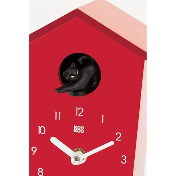 KOOKOO AnimalHouse rojo pequeño reloj de cuco con 5_3