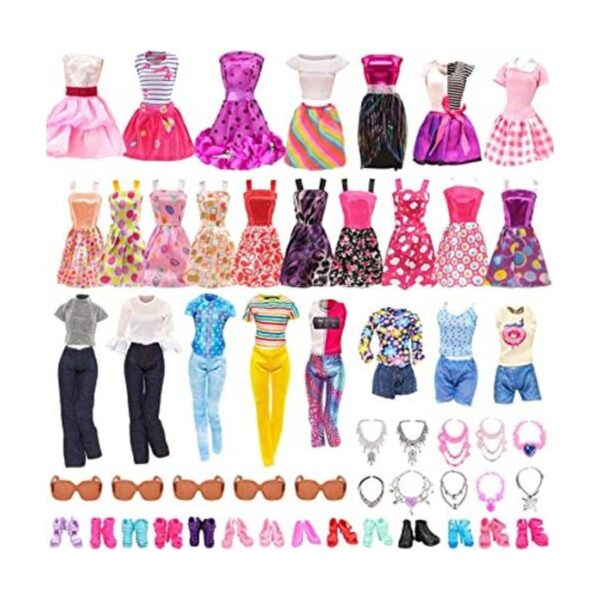 BARWA Paquete de 41 ropa y accesorios para muñecas 5_1