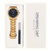 Reloj pulsera IP chapado en oro dial numérico romana de_4