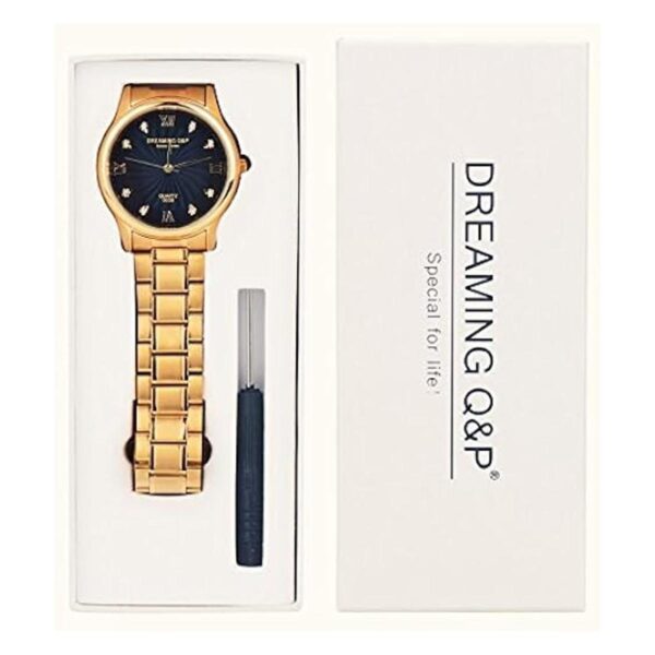 Reloj pulsera IP chapado en oro dial numérico romana de_4