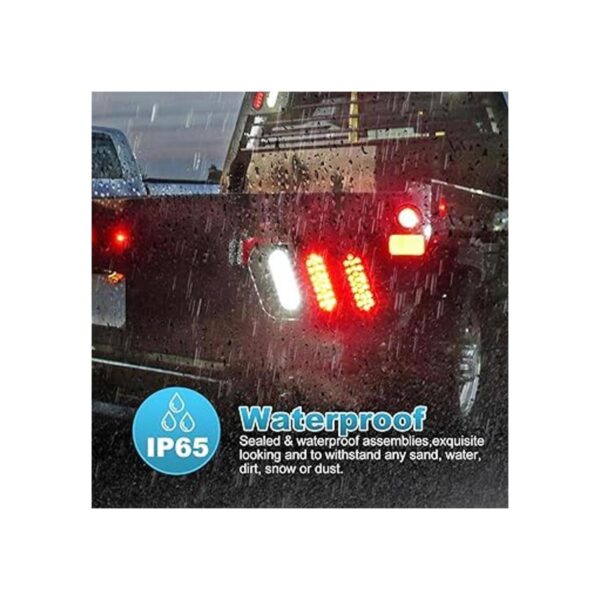 Partsam 2 luces traseras LED ovaladas rojas de 6 pulgadas_2